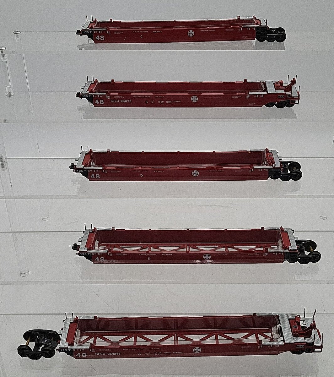 Con-Cor 0001-001954 HO Scale Santa Fe Tin Stack Container Cars (Set of 5) VG/Box