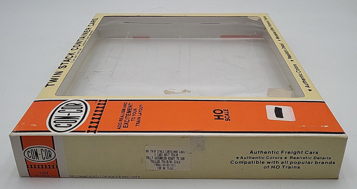 Con-Cor 0001-001951 HO TTX Twin Stack Container Car 5-Pack VG/Box