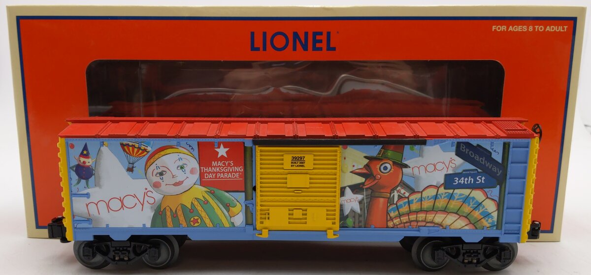 Lionel 6-39297 O Gauge 2007 Macy's Parade Boxcar EX/Box