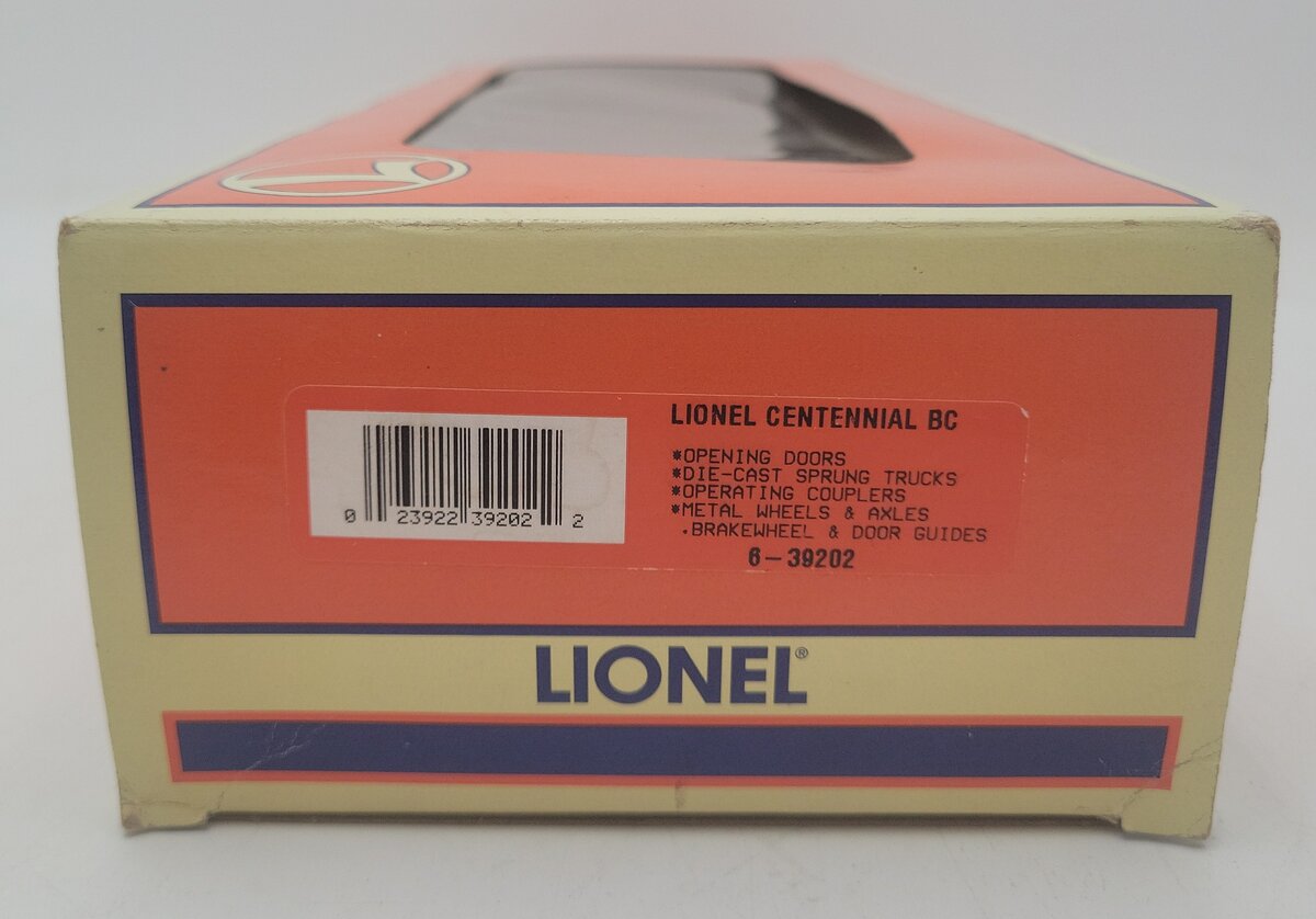 Lionel 6-39202 O Gauge Lionel Centennial Boxcar EX/Box