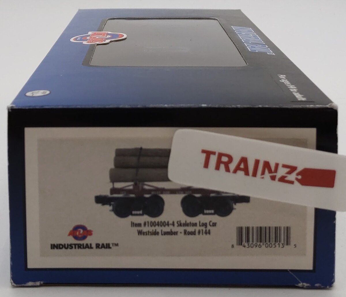 Atlas 1004004-4 O Scale Westside Lumber Skeleton Log Car #144 LN/Box
