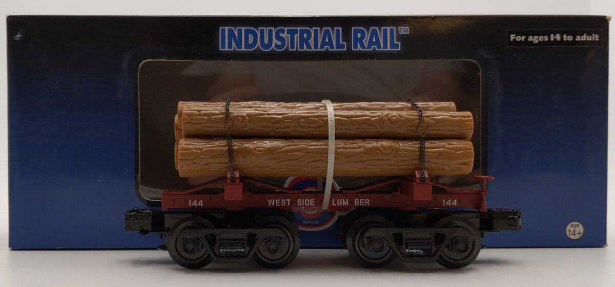 Atlas 1004004-4 O Scale Westside Lumber Skeleton Log Car #144 LN/Box