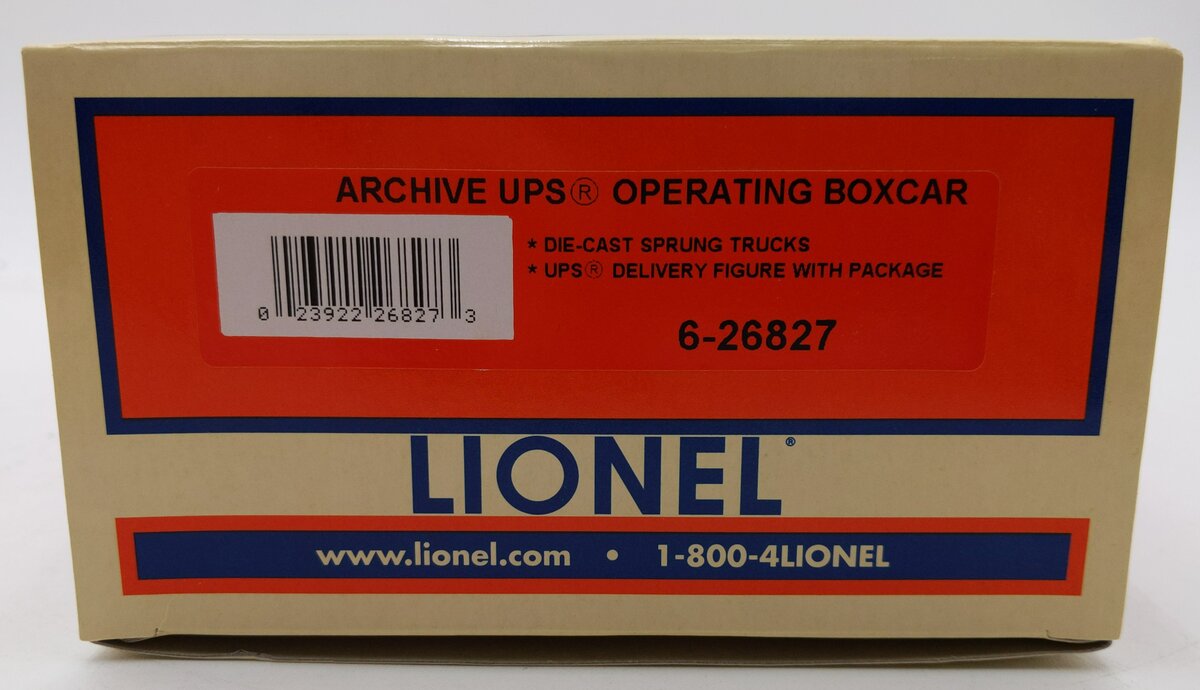 Lionel 6-26827 O Gauge UPS Archive Operating Boxcar #9237 LN/Box