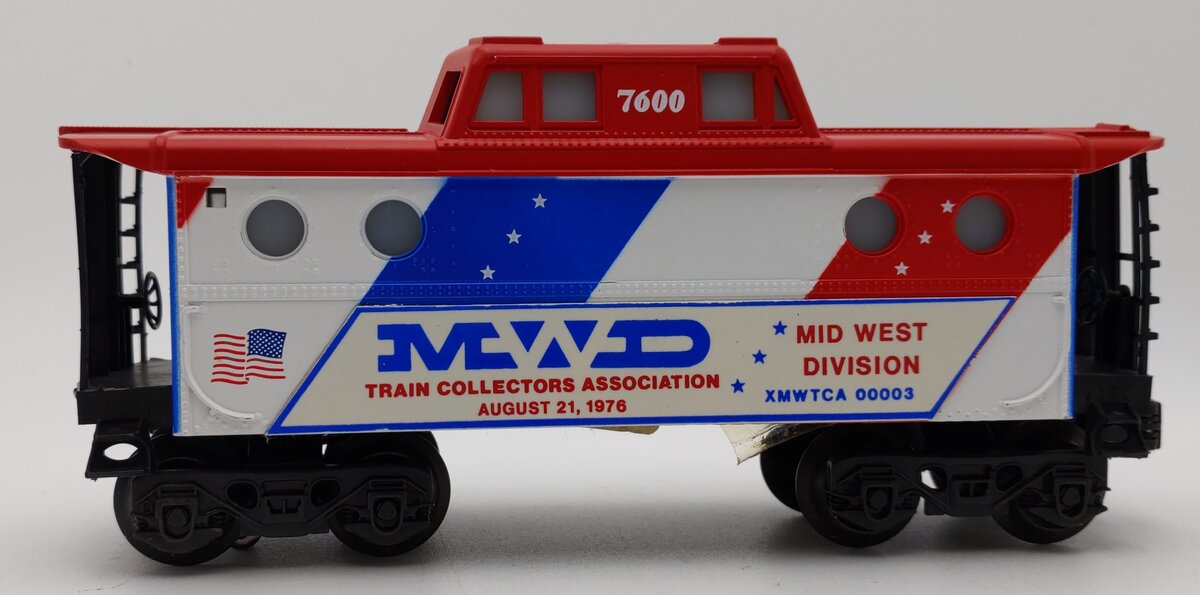Lionel 6-7600 O Spirit of 76 Mid West Division Porthole Lighted Caboose #7600 LN/Box