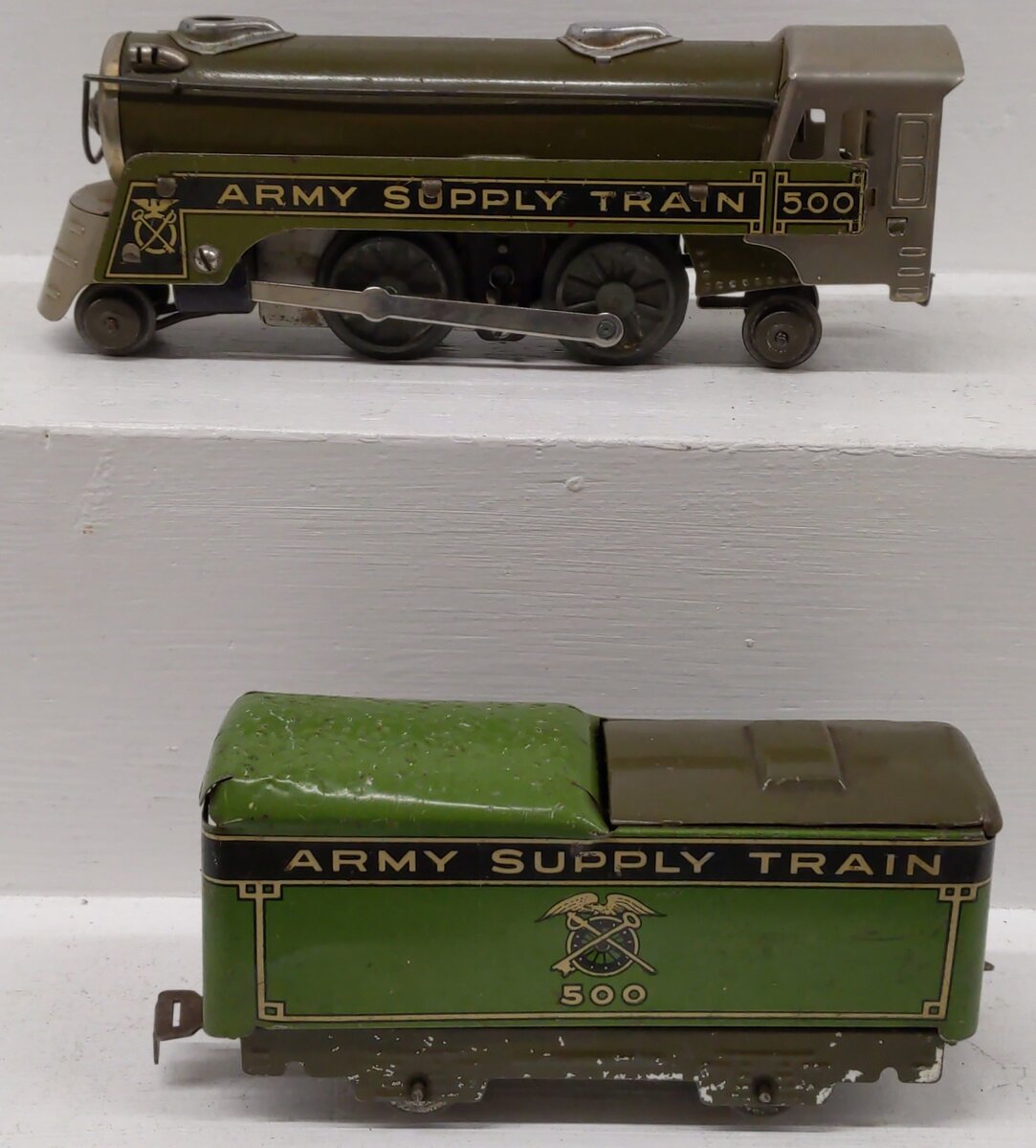 Marx 500 Vintage O Army Supply Train Steam Locomotive VG