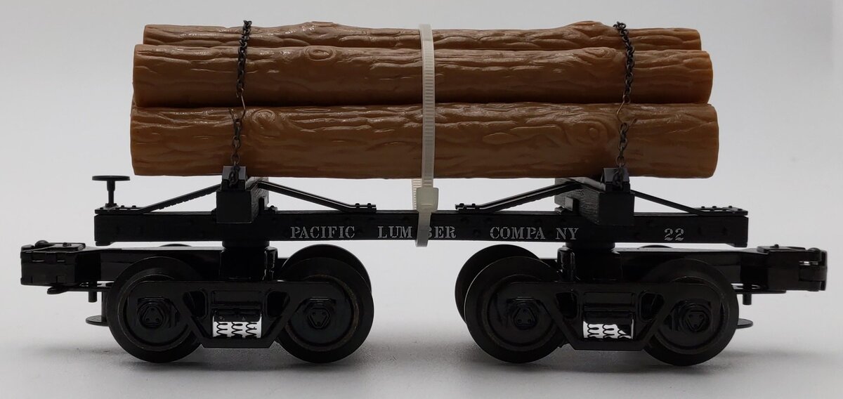 Atlas 1004002-4 O Scale Pacific Lumber Company Skeleton Log Car w/ Log Load #22 LN/Box