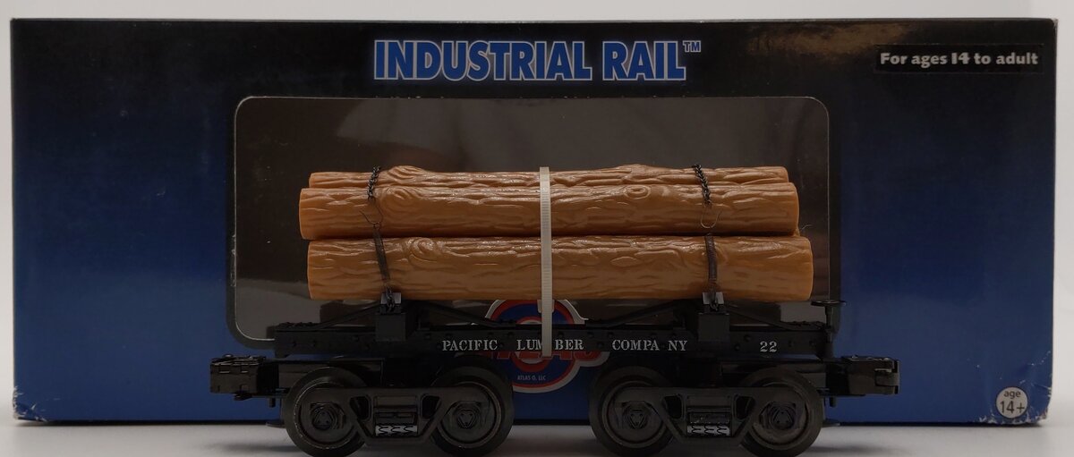 Atlas 1004002-4 O Scale Pacific Lumber Company Skeleton Log Car w/ Log Load #22 LN/Box