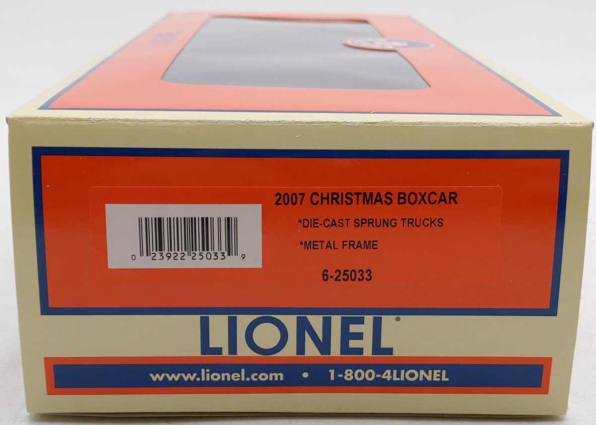 Lionel 6-25033 O Gauge 2007 Christmas Boxcar LN/Box