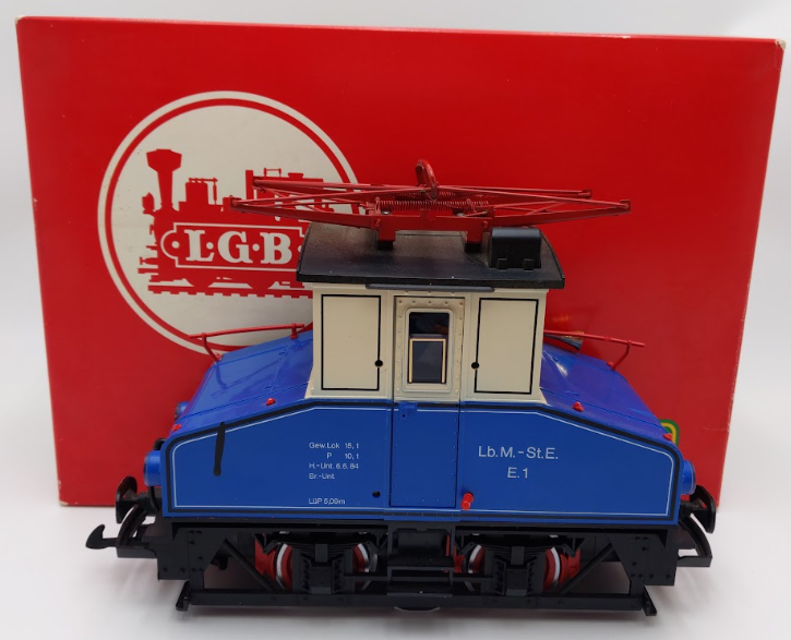 LGB 2030E G Scale Blue Steeple Cab Electric Locomotive/Box
