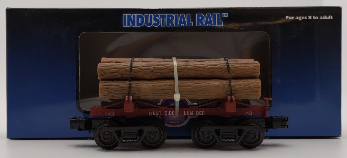 Industrial Rail 1004004-2 O Gauge Westside Lumber Skeleton Log Car w/ Log Load LN/Box