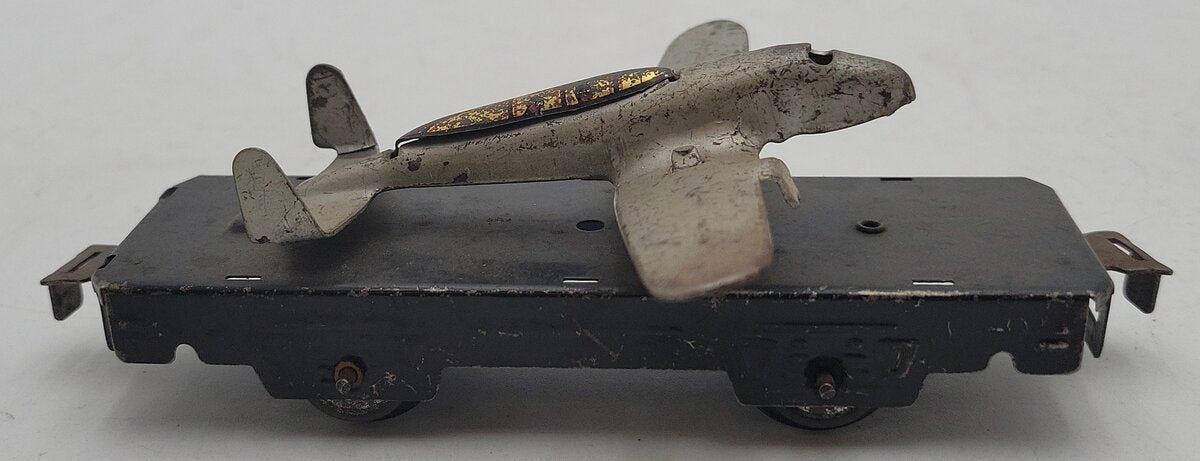 Marx O Gauge Army Supply Litho Flat Car w/Airplane VG
