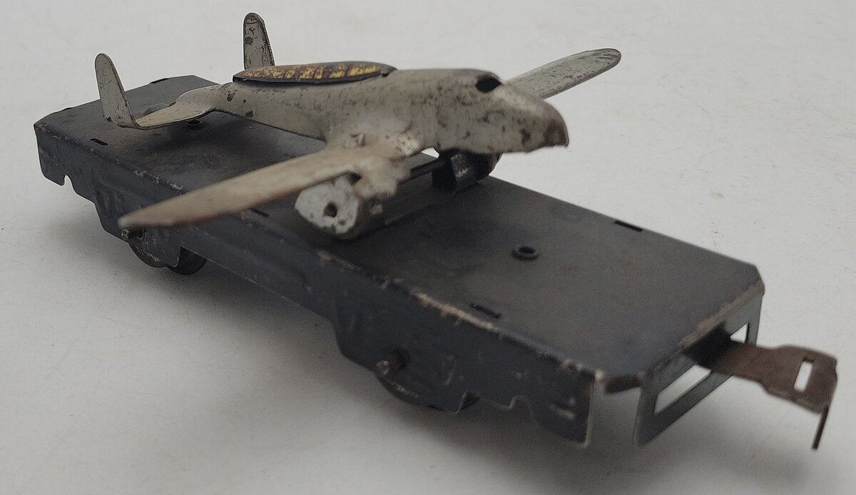 Marx O Gauge Army Supply Litho Flat Car w/Airplane VG