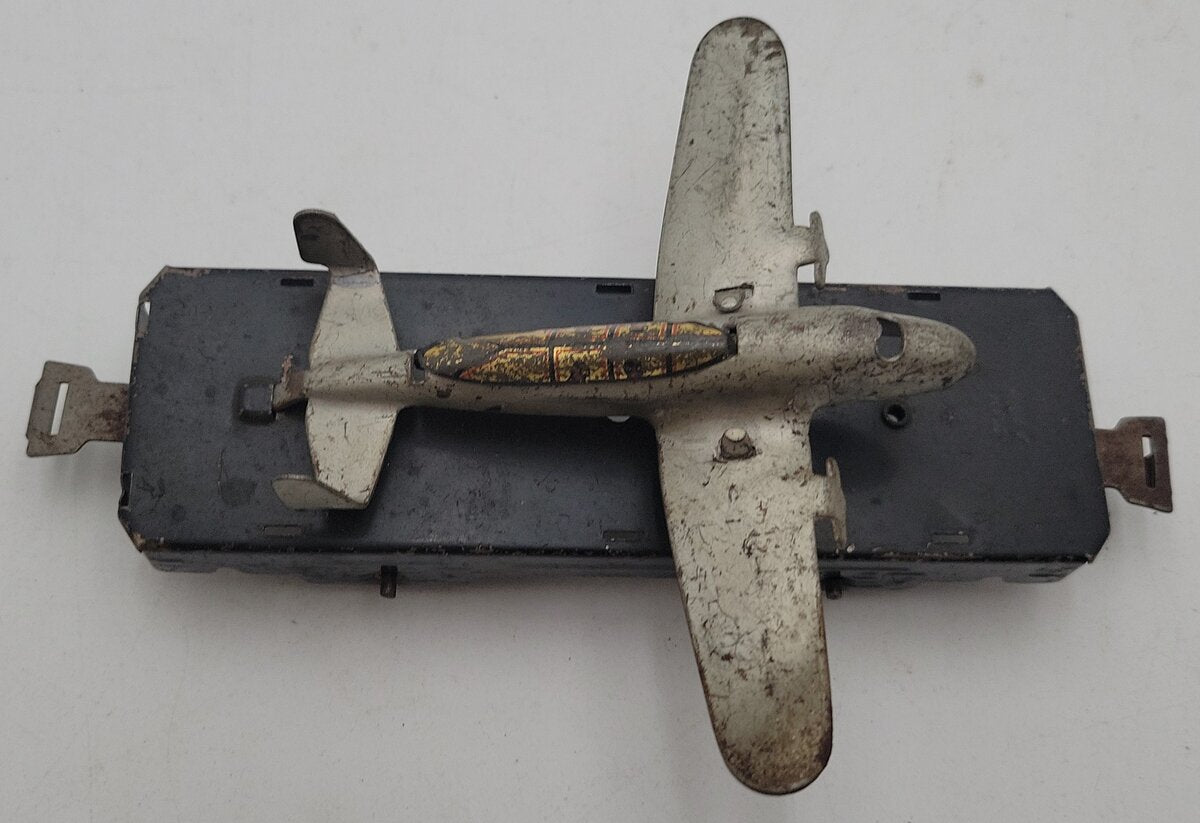 Marx O Gauge Army Supply Litho Flat Car w/Airplane VG