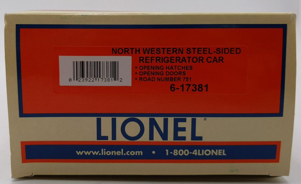 Lionel 6-17381 O Gauge North Western Steel Reefer #751 LN/Box