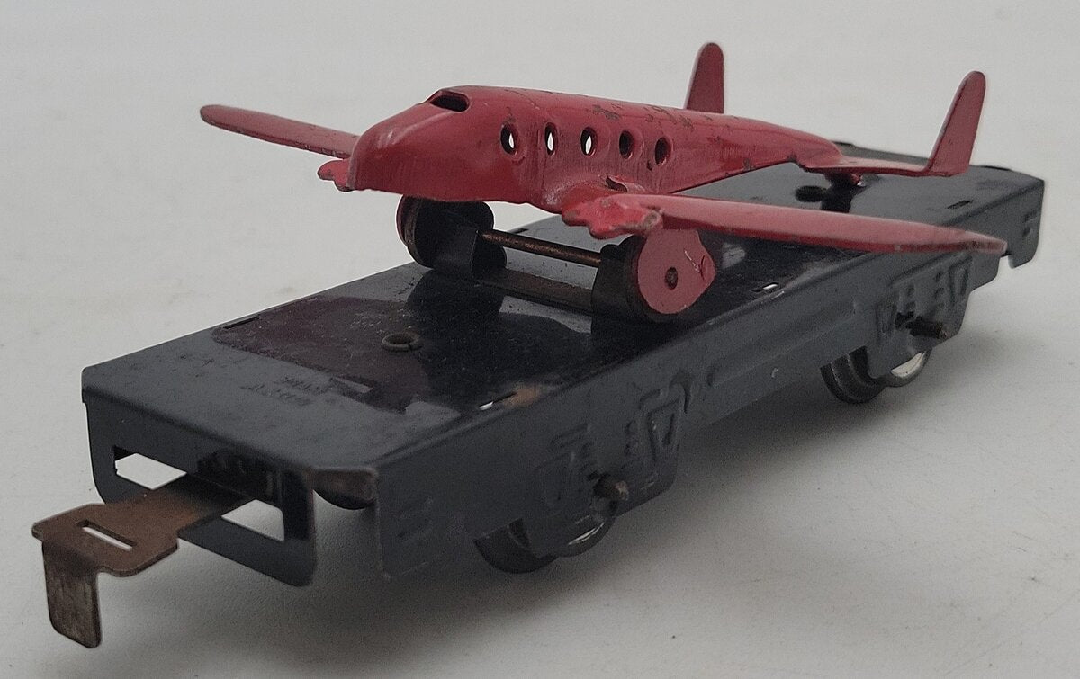 Marx O Gauge Litho Flat Car w/Airplane VG