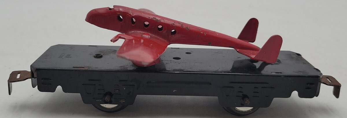 Marx O Gauge Litho Flat Car w/Airplane VG