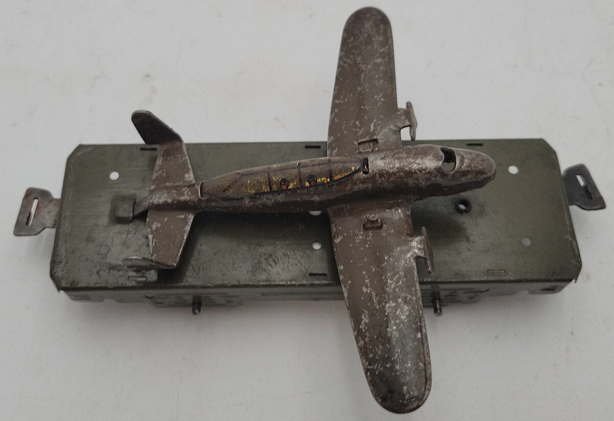 Marx O Gauge Army Supply Litho Flat Car w/Airplane VG