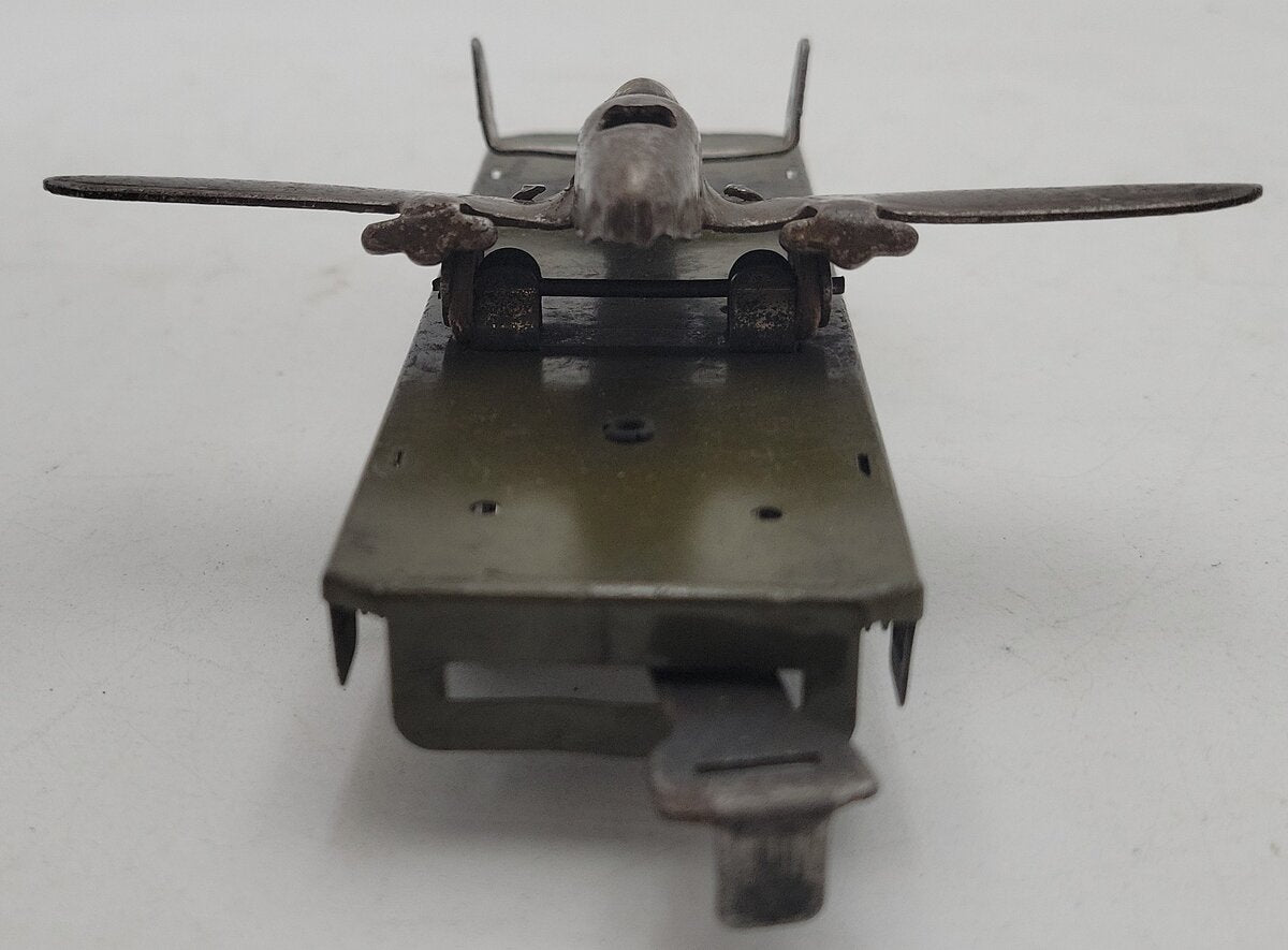 Marx O Gauge Army Supply Litho Flat Car w/Airplane VG