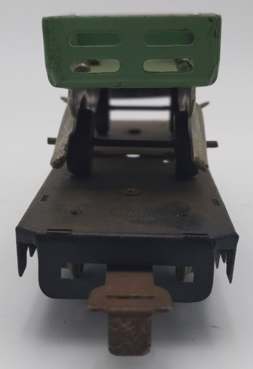 Marx 562 Vintage O Flatcar w/ Silver Truck with Green Bed VG