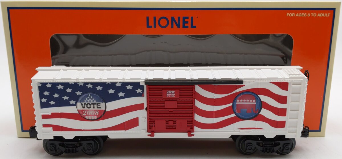 Lionel 6-25060 O Gauge Republican 2008 Election Boxcar LN/Box