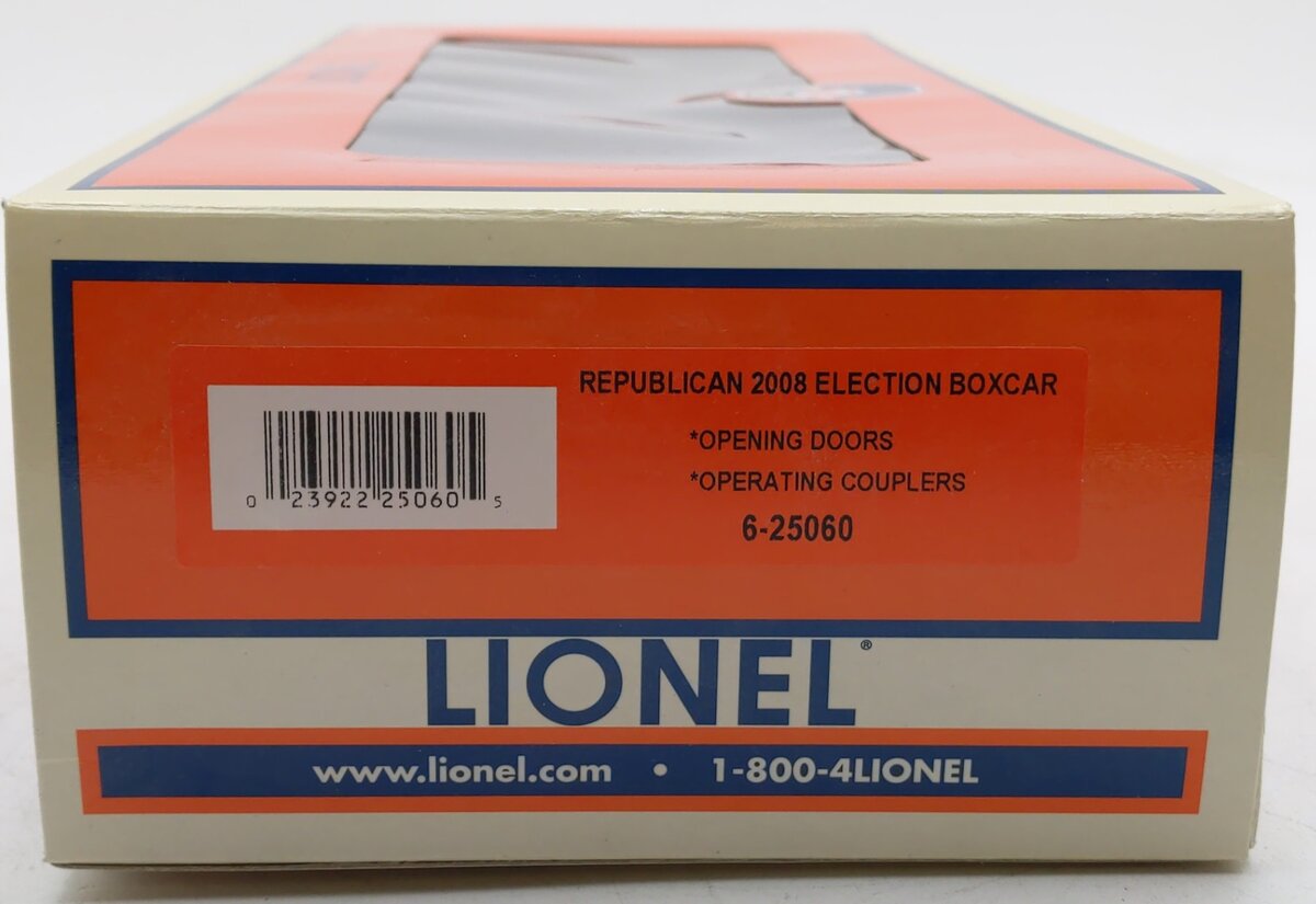 Lionel 6-25060 O Gauge Republican 2008 Election Boxcar LN/Box