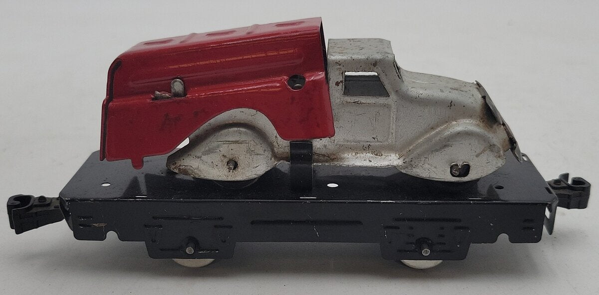 Marx O Gauge Vintage Flat Car w/ Tanker Truck VG