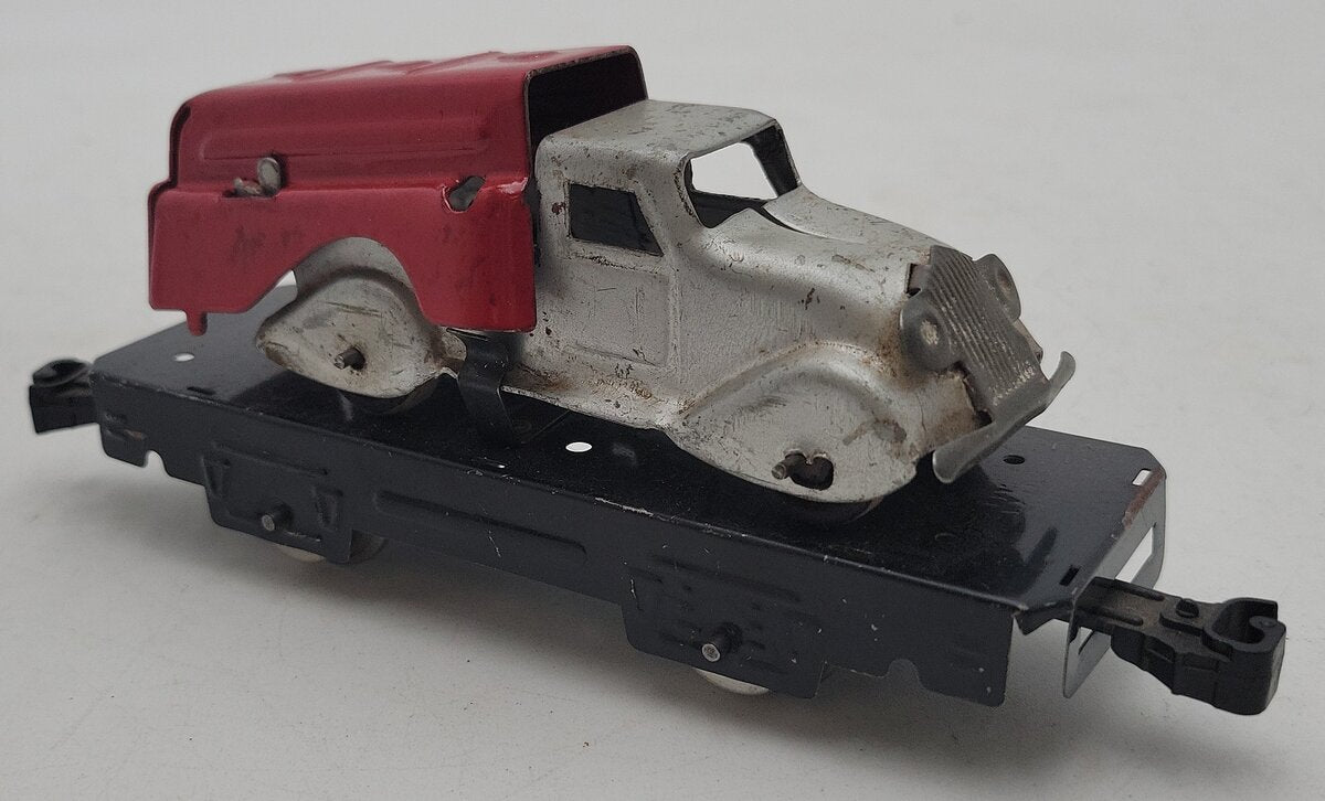 Marx O Gauge Vintage Flat Car w/ Tanker Truck VG