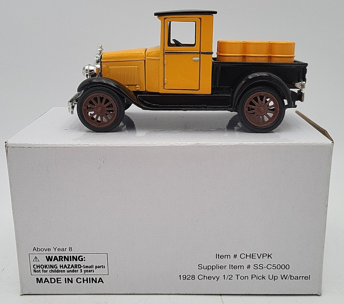 National Motors Museum Mint SS-C5000 1:32 1928 Chevy 1/2 Ton Pick Up W/Barrel LN/Box