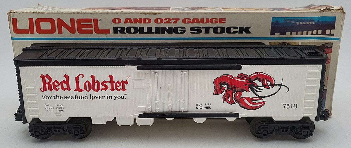 Lionel 6-7510 O Gauge Red Lobster Refrigerator Car VG/Box