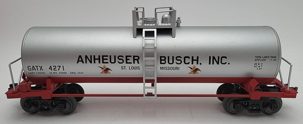 Lionel 1928240 O Gauge Anheuser Busch Uni-body Tank Car EX/Box