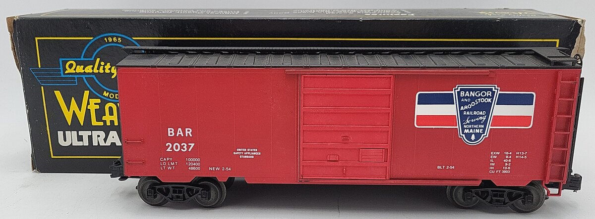 Weaver 2037 O Gauge Bangor & Aroostook Boxcar #2037 VG/Box
