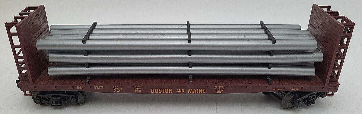 MTH 30-76500 O B&M Bulkhead Flat w/Pipe Load EX/Box