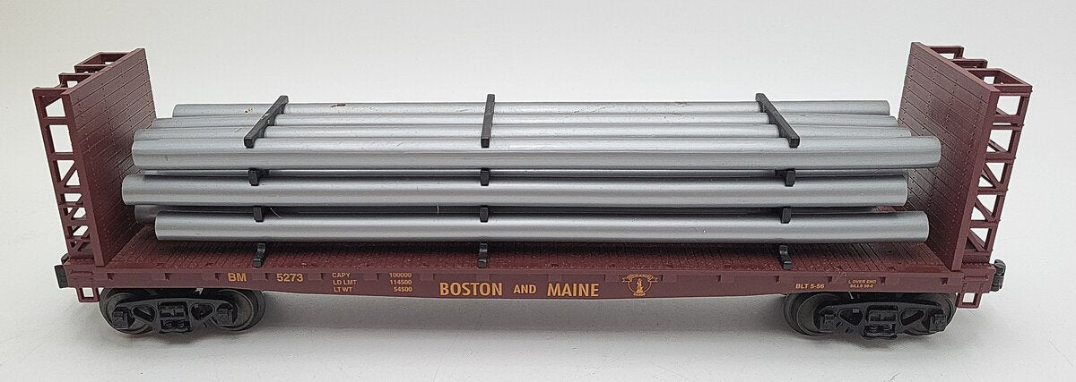 MTH 30-76500 O B&M Bulkhead Flat w/Pipe Load EX/Box