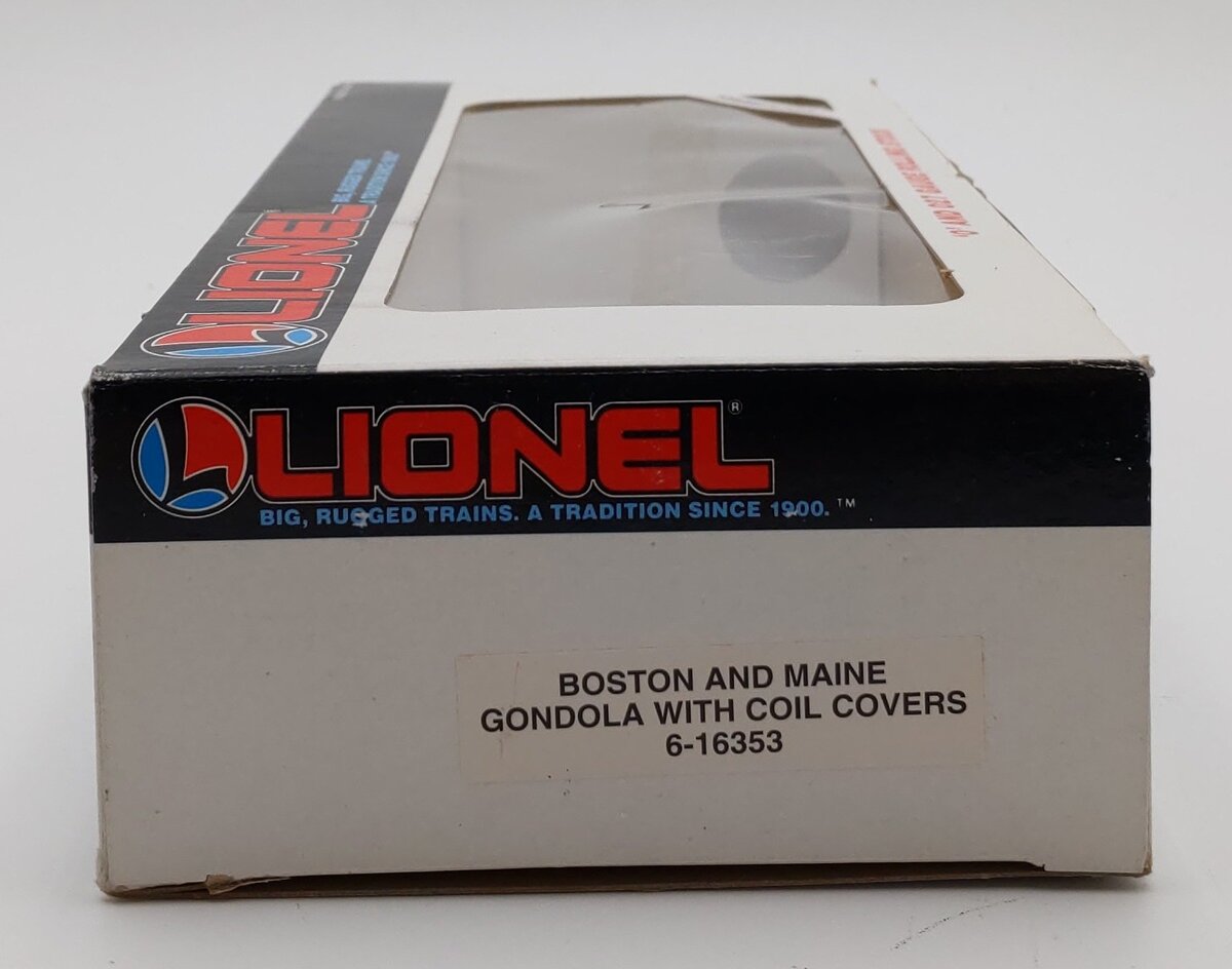 Lionel 6-16353 O Gauge Boston & Maine Gondola w/Coil Covers EX/Box