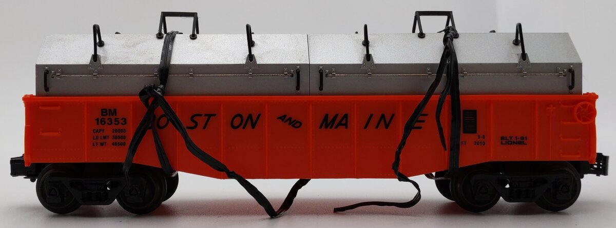 Lionel 6-16353 O Gauge Boston & Maine Gondola w/Coil Covers EX/Box