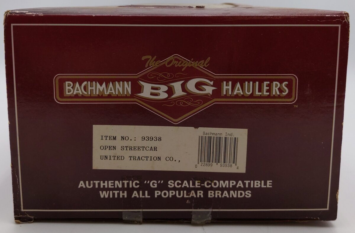 Bachmann 93938 G Scale United Traction Co Motorized Open Street Car VG/Box