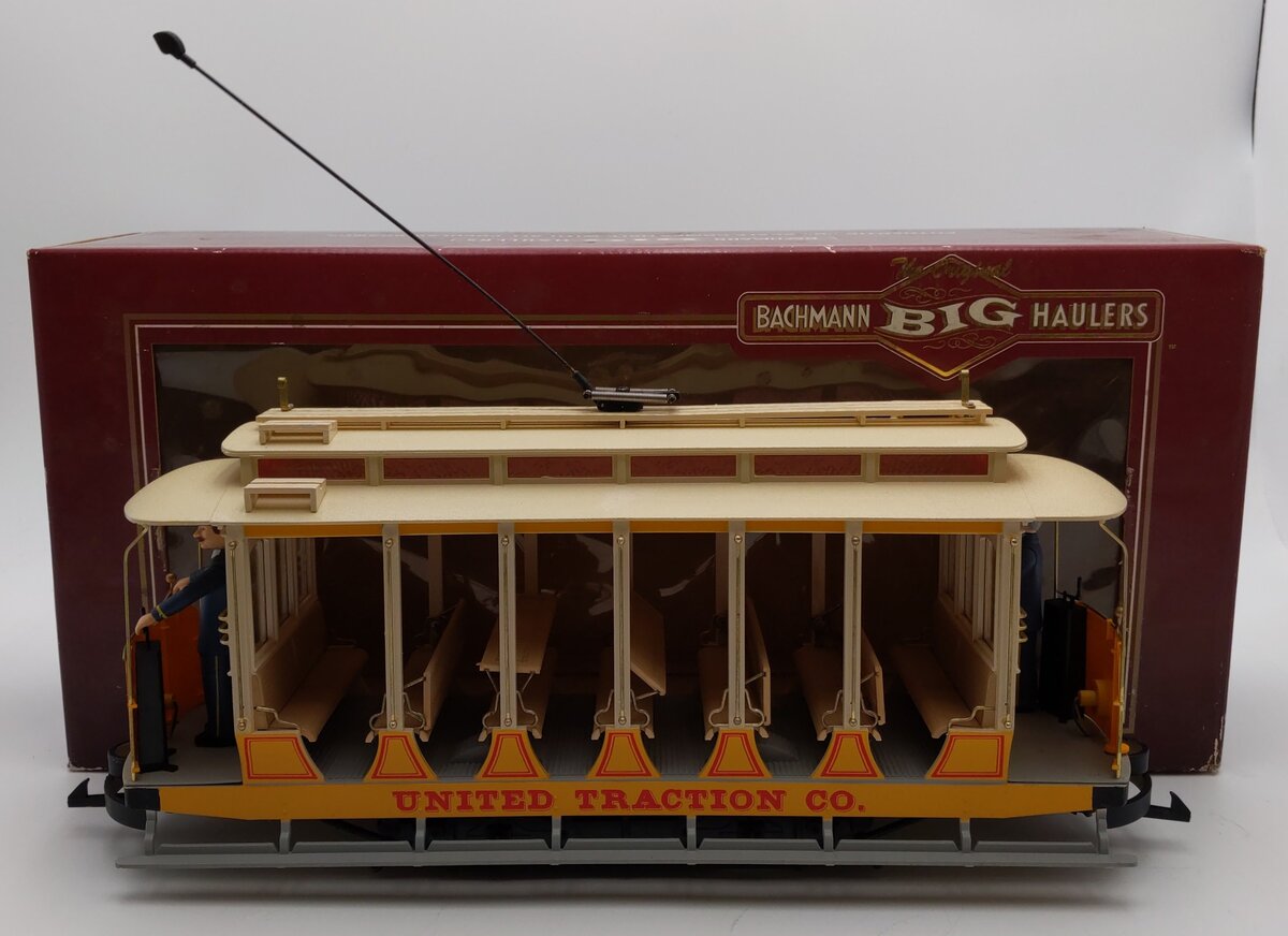 Bachmann 93938 G Scale United Traction Co Motorized Open Street Car VG/Box