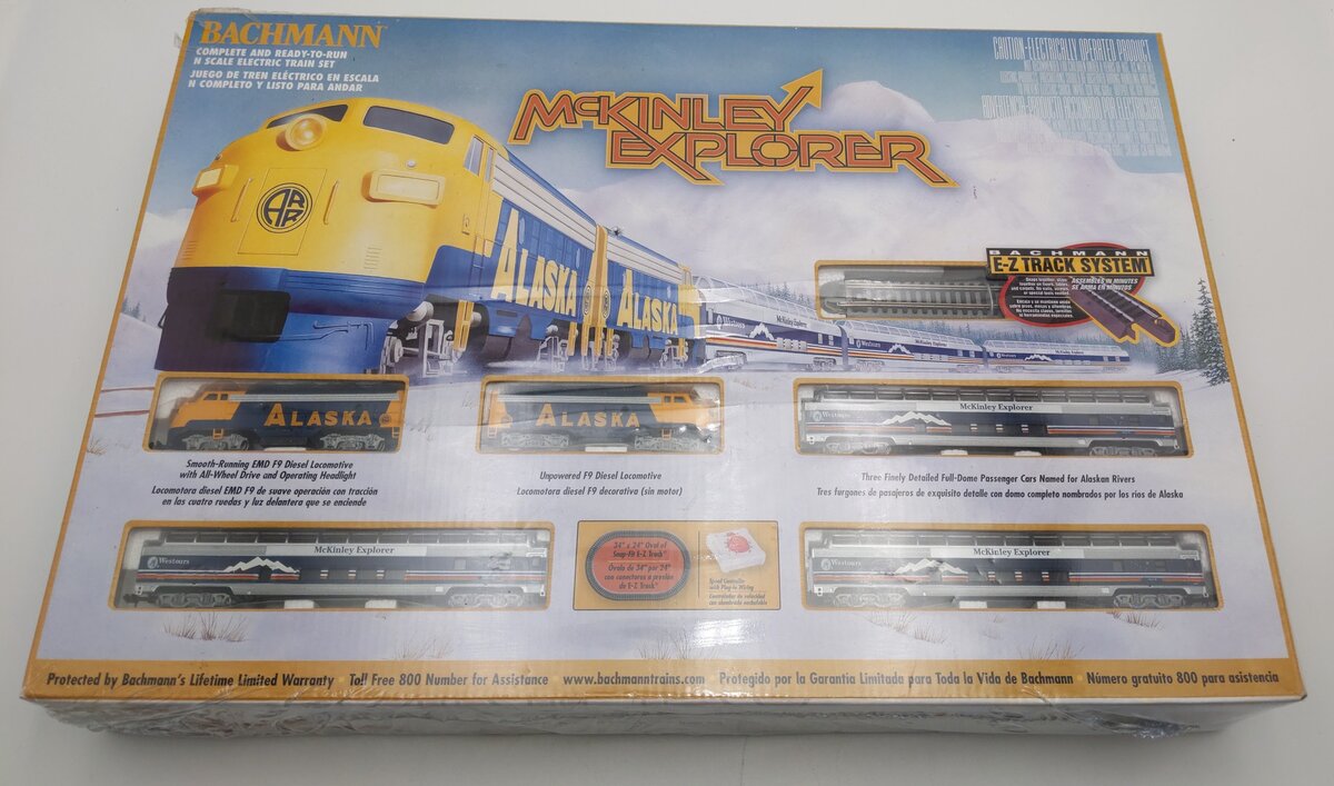 Bachmann 24010 N Scale Alaska McKinley Explorer Diesel Starter Train Set MT/Box