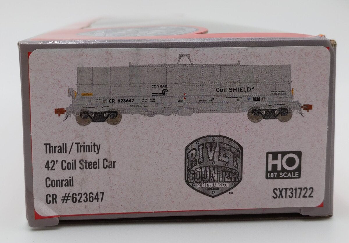 Scale Trains SXT3172 HO Scale Conrail 42' Coil Steel Car #623647 EX/Box
