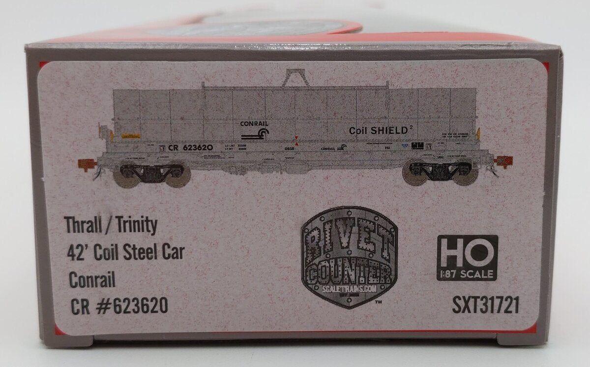 Scale Trains SXT31721 HO Scale Conrail 42' Coil Steel Car #623620 EX/Box