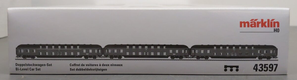 Marklin 43597 HO Scale Bi-Level 3 Car Passenger Set EX/Box