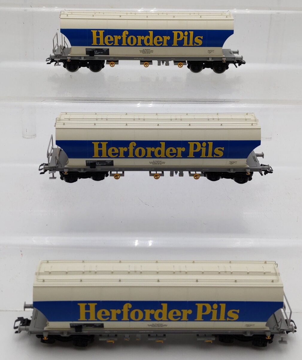 Marklin 46328 HO Scale Herforder Brewery High Capacity Covered Hopper 3-Car Set LN/Box