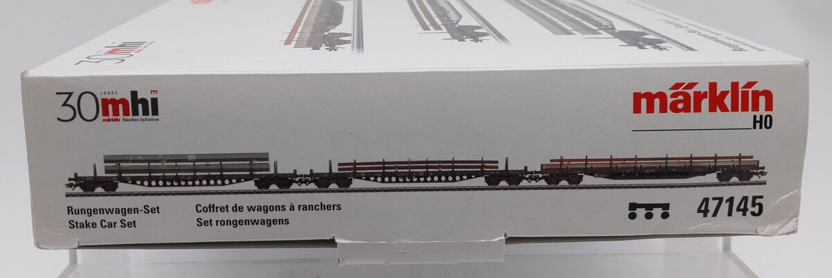 Marklin 47145 HO Scale 3-Car Stake Car Set EX/Box
