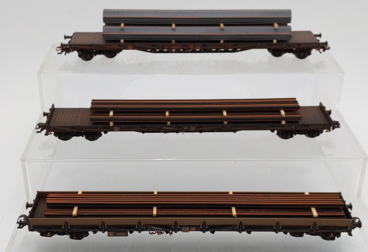 Marklin 47145 HO Scale 3-Car Stake Car Set EX/Box