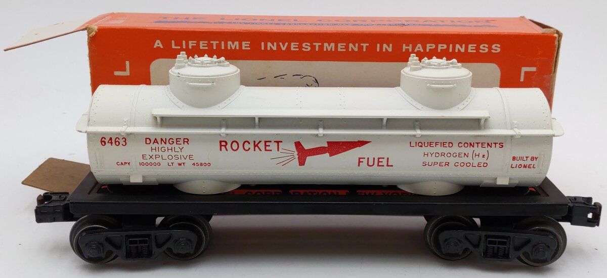 Lionel 6463 Vintage O Rocket Fuel Double Dome Tank Car VG/Box