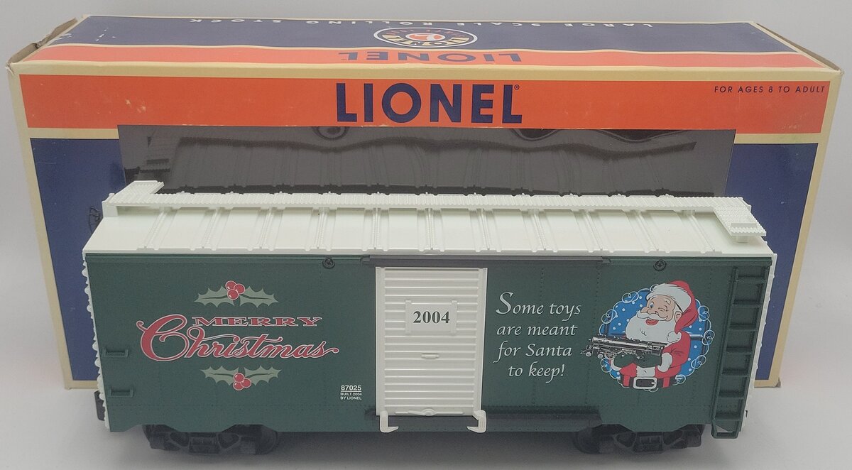 Lionel 8-87025 G Scale 2004 Christmas Boxcar EX/Box
