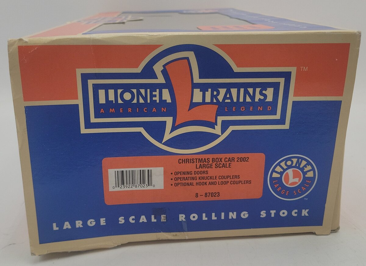 Lionel 8-87023 G Scale Merry Christmas 2002 Boxcar EX/Box
