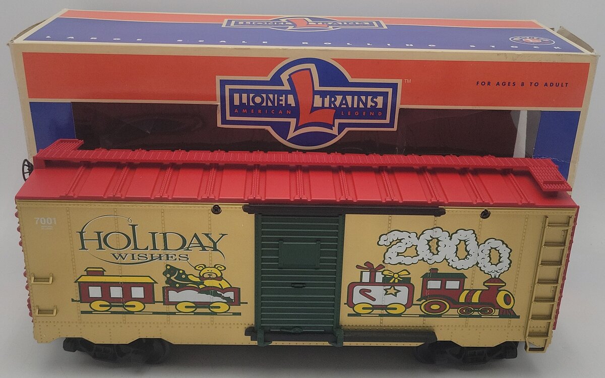 Lionel 8-87018 G Scale 2000 Christmas Boxcar #7001 EX/Box