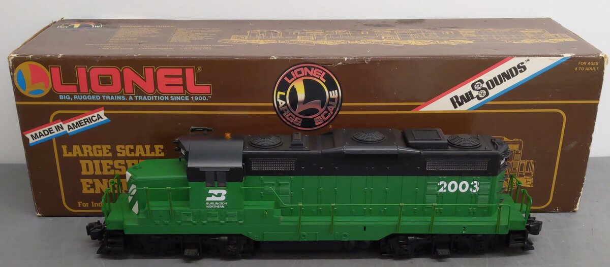 Lionel 8-85003 G Scale Burlington Northern GP-20 Diesel Locomotive #2003 EX/Box