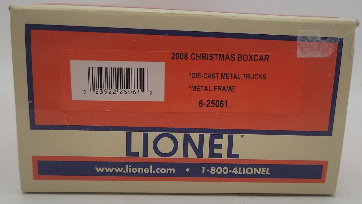 Lionel 6-25061 O Gauge 2008 Christmas Boxcar EX/Box